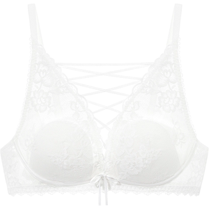 
Miss Curious French Bra Women's Triangular Cup Pure Desire Big Breast Showing Small Breasts Wireless Bra Set Lace Thin