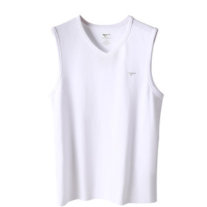 
Seven Wolves Men's Pure Cotton Wide Shoulder V-neck Vest Summer Sports Fitness Sweat-absorbing Men's Vest Vest Vest Vest Cock-heart Collar 1