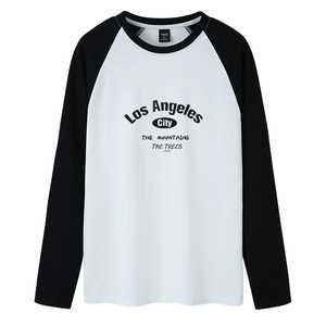 
TEEK autumn and winter raglan T-shirt men's pure cotton long-sleeved bottoming shirt casual can be worn outside youth autumn clothes
