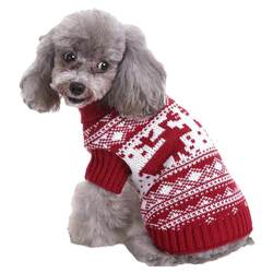 Dog clothes, autumn and winter styles, Christmas dog sweaters, sweaters, turtlenecks, warm pet clothing for puppies