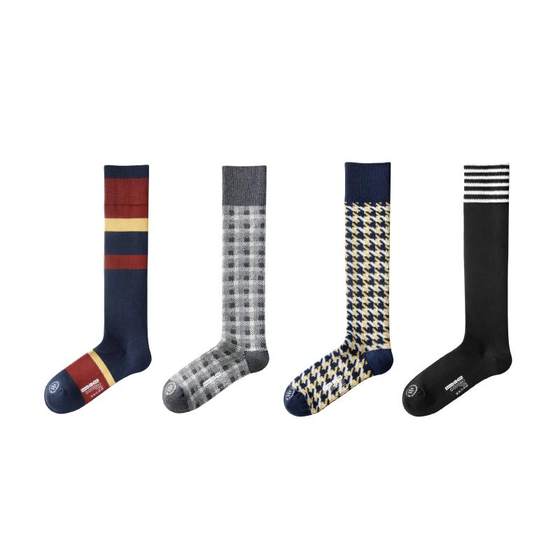 
Beautiful legs, slimming banana inner silver leather 521Color women's calf socks, sports pressure socks, high socks, striped socks