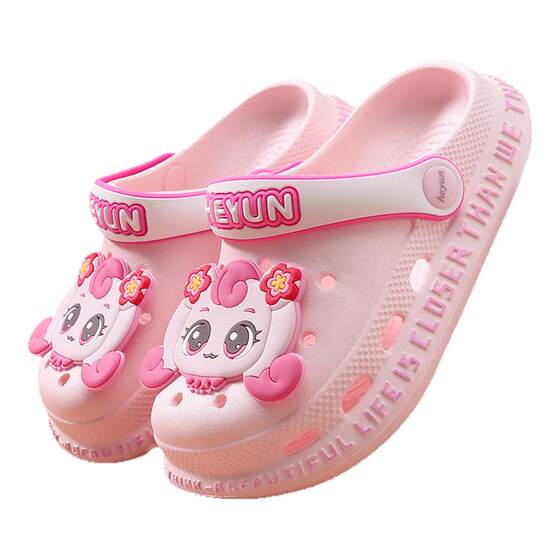 Girls' hole shoes children's slippers summer new style girls' sandals baby beach shoes cartoon non-slip soft sole sandals