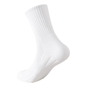 Shi Socks Towel Bottom Sports Socks Men's Mid-Tube Spring and Summer Thin Cotton Socks Deodorant Pure White Anti-Slip Black Stockings