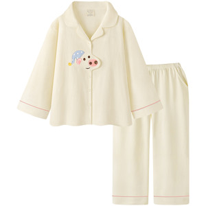 
[Designer Style] Couple Pajamas Spring and Autumn Super Soft Pure Cotton Brushed Long-Sleeve Men's and Women's Homewear Set