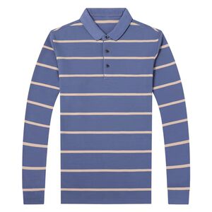 Long-sleeved T-shirt men's autumn cotton striped lapel POLO shirt casual versatile loose t-shirt autumn top
