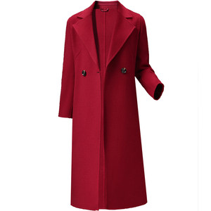 Double-sided cashmere coat for women 2025 new autumn and winter high-end woolen mid-length slim-fitting knee-length woolen coat
