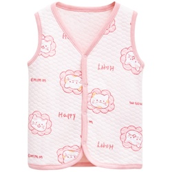 Red Bean Children's Vest Autumn And Winter Boys And Girls Pure Cotton Three-layer Quilted Baby Warm Vest Can Be Worn Outside The Waistcoat