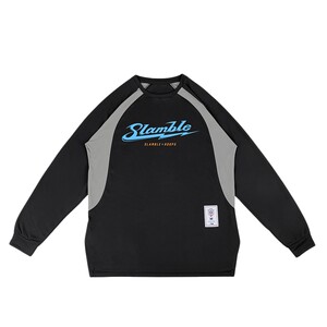 
SLAMBLE sports color block American long-sleeved T-shirt men and women shooting suits quick drying breathable running fitness sweating autumn and winter