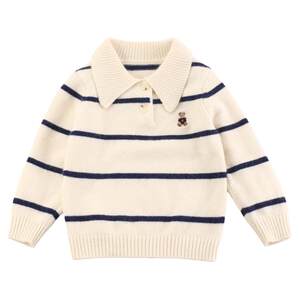 
New autumn and winter children's pure cashmere sweater baby cashmere lapel polo sweater boy girl knitted sweater