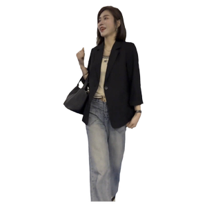 
Genuine nine-point sleeve thin suit jacket for women 2025 autumn new casual this year's popular suit top