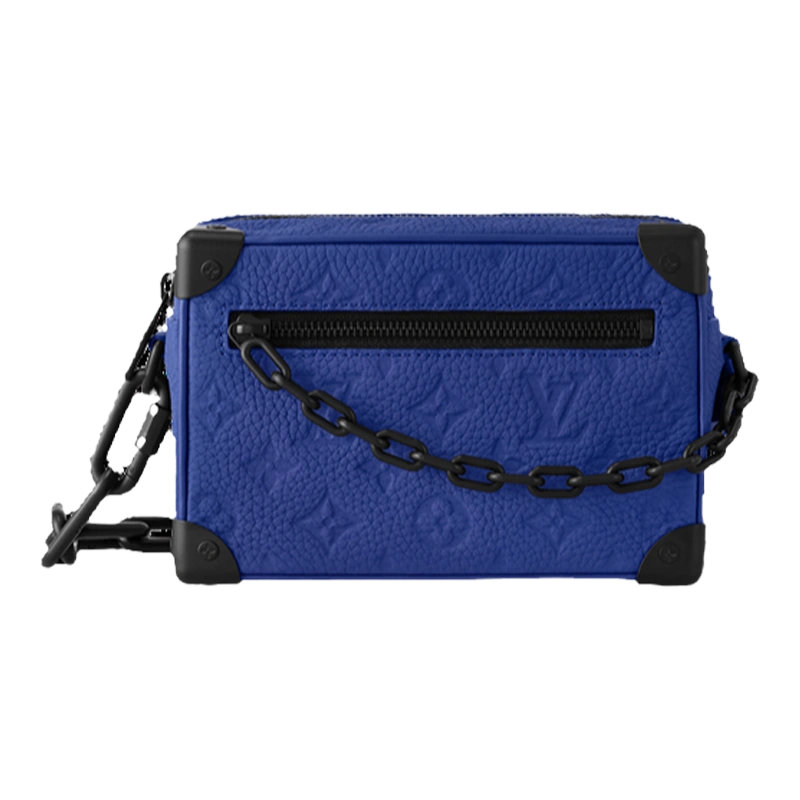 LV/路易威登男包标徽印花蓝色皮质加固包角手袋单肩包M82558-Taobao 
