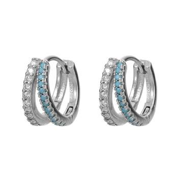 Klein blue! Niche unique zircon earrings temperament