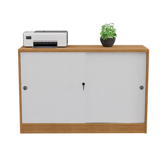 Office cabinet sliding sliding door file cabinet low cabinet wooden information cabinet printer cabinet floor-standing storage partition side cabinet
