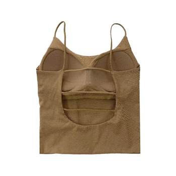 Beautiful back hot girl camisole outside wearing off -back tops
