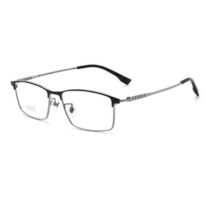 
High-end textured square glasses frame for men, pure titanium glasses frame, ultra-light business myopia glasses for women with big faces