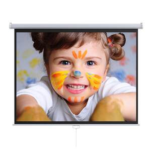 
Ariel manual curtain, home office high-definition white fiberglass projector curtain, 100 inch, 120 inch customized manual lifting