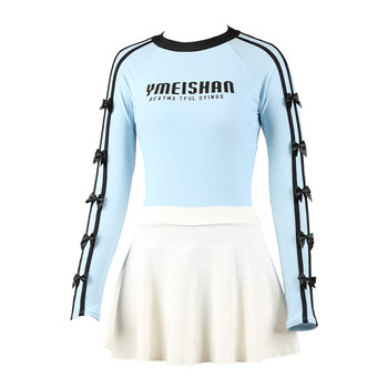 
Yimeishan long-sleeved swimsuit for women, high-end 2025 new one-piece conservative skirt style sun protection swimsuit for hot spring bathing