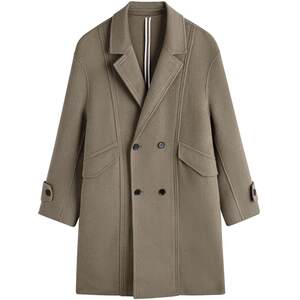 GXG men's clothing, multi-color split design, simple long woolen coat, men's winter products, 2023