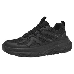 
LOTTO men's mesh thick-soled sneakers 2026 spring and summer new outdoor all-black business commuting shoes