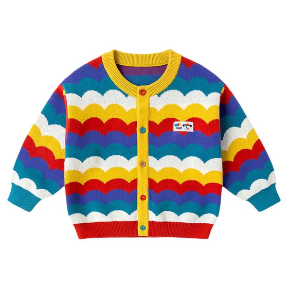 
Dudujia boys' sweaters girls' children's knitted cardigans spring clothes baby boys' coats pure cotton tops children's clothes