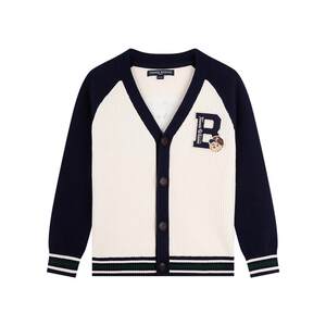 
TeenieWeenie Kids Bear Children's Clothing 25 Years Boys' College Style Contrast Color V-Neck Knitted Sweater Cardigan