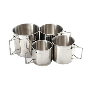 
Outdoor 304 stainless steel folding cup mountain climbing set bowl camping barbecue portable storage rice bowl travel 4-piece cup bowl set