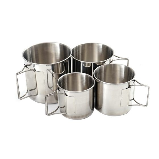 
Outdoor 304 stainless steel folding cup mountain climbing set bowl camping barbecue portable storage rice bowl travel 4-piece cup bowl set