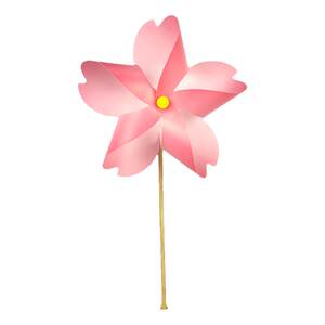 Sakura festival windmill dopamine plastic decorative hand with wooden rod windmill rotating kindergarten dance props leading
