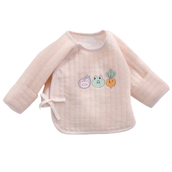 Newborn Baby Clothes Spring, Autumn And Winter 0-3 Months Old Baby Quilted Monk Winter Warm Half-back Top