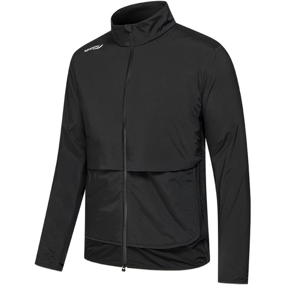 
Saucony Saucony men's windproof, temperature-locking, crisp, anti-wrinkle textured half-high collar sports cotton jacket