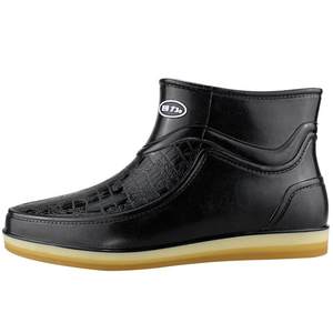 Returning men's rain bears low -top water shoes Men's summer rain boots short tube fashion rubber waterproof lightweight anti -slip kitchen
