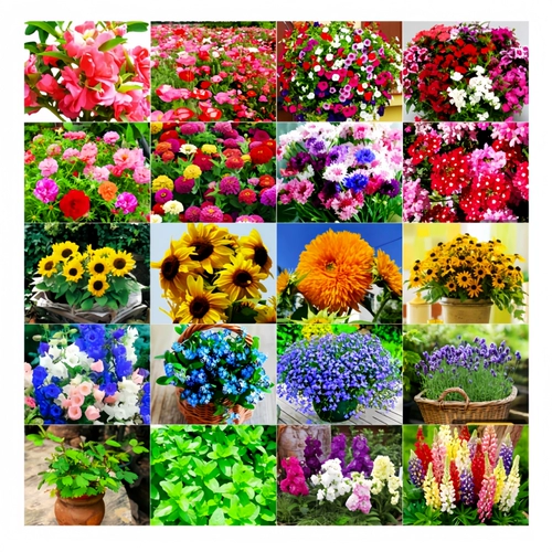 Семена семян цветов сеяют цветы и цветущие фениксы, обращенные на семена подсолнечника.