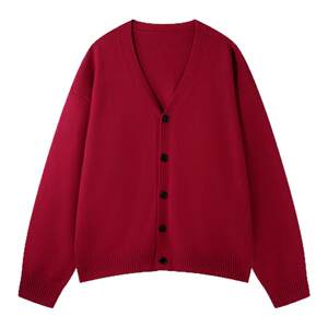 
BJHG reckless new year red v-neck knitted sweater jacket for men and women spring casual couple cardigan sweater