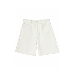 
Apricot denim shorts for women, summer thin, fat mm high waist loose and slimming wide-leg five-point pants suitable for thick hips and thighs