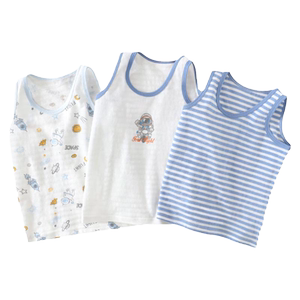 
Boys vest A pure cotton inside thin baby boy child boy baby boy baby boy hurdle cotton pajamas