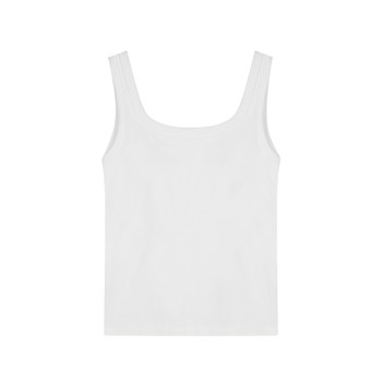 White camisole for women, slim fit, short inner layered shirt, autumn and winter outer wear, trendy sports top with chest pads