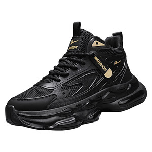 
Pull back high-top men's shoes spring casual wear-resistant running sports Black Warrior basketball air cushion shock-absorbing anti-slip dad shoes