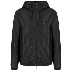 Armani/Armani EA Eagle Bid Men's Hooded Casual Leather Jacket 01R54P 01P54
