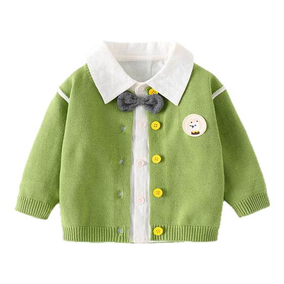 
Betas children's knitted cardigan jacket girls sweater spring and autumn tops baby fashionable base clothes boy S