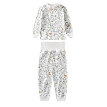 European baby autumn suit baby autumn suit baby autumn pants pure cotton high waist belly protection children boy baby girl thermal underwear