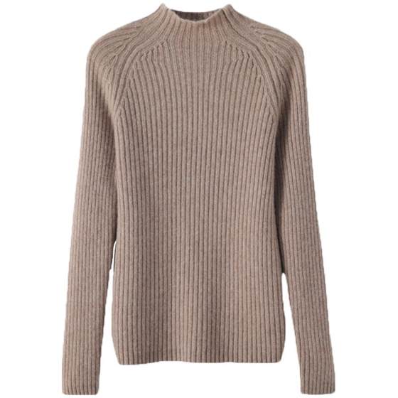 Reverse season clears warehouse half -high -necked bottom shirt female thickened autumn and winter cashmere sweater female slim knitting wool sweater