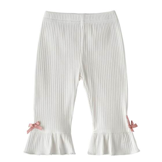 jellybaby baby girl leggings summer children's casual cropped pants summer thin 3-year-old girl pants summer
