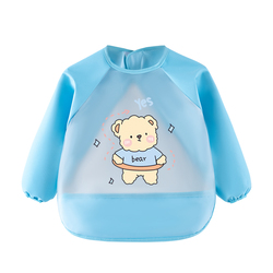 Children's Eating Bibs Summer And Autumn Waterproof Gown Men's And Women's Treasure Supplementary Food Anti-dirty Rice Pocket Baby Long-sleeved Anti-wear Protective Clothing