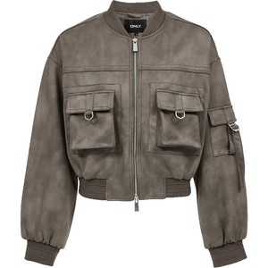 
ONLY2025 new winter style workwear style threaded neckline two-way zipper design short cardigan jacket for women