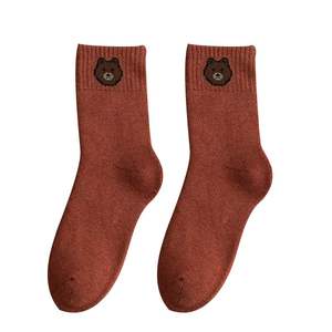 Little Bear Mao Circle Socks Children's Stockings in the Autumn and Winter Winter Winter Thickening and Velvet Warm Cartoon Cute Cute Long Ting Ting Tie
