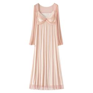 
RoseTree sexy nightgown for women in spring and autumn long sleeves long lace princess style pajamas with chest pad 2025 new style