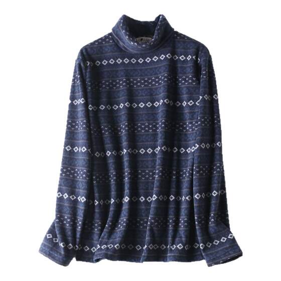 
Free shipping high collar reversible long-sleeved T-shirt polar fleece pullover warm base layer casual men's winter multi-color large size