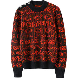 
The end of fashion! Thickened jacquard cashmere sweater women's pure cashmere sweater loose knitted sweater loose autumn and winter