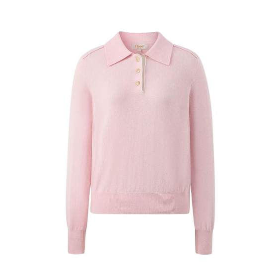 [100% Sheep Wool] Eland Sweater Women's Solid Color Lapel Sweet Soft Top Winter