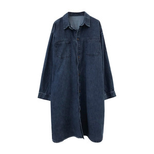 
Nochu Pregnant Women Korean Style Retro Denim Dress Spring Denim Skirt Niche Design Shirt Long Sleeve Top Long Style